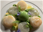 scallops and peas